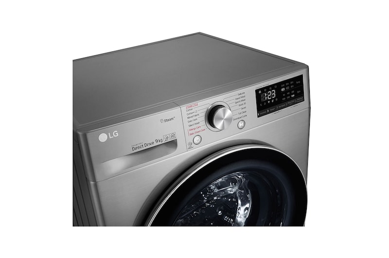 LG Çamaşır Makinesi 9 Kg Yıkama 1400 Devir Buharlı Steam™ WiFi D Enerji Metalik Gri, F4R5VYW2T