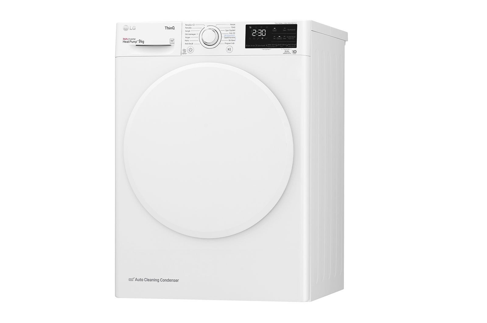 LG 9 Kg Kurutma Makinesi | Enerji Tasarrufu 9 kg  İkili Isı Pompası ile Üstün Kurutma | Gümüş , RH90V3AV0N