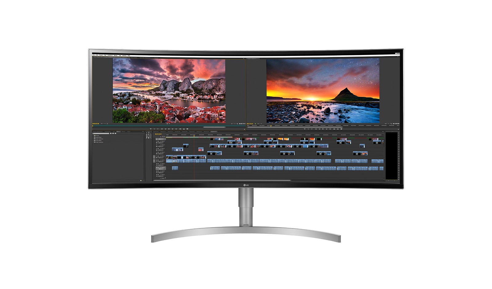 LG UltraWide LED Monitör IPS Kavisli Panel 37,5 İnç AMD 144Hz Yenileme Hızı ve 5ms Tepki Süresi, 38WK95C-W