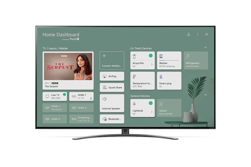 LG QNED MiniLED 4K TV, 65 inç QNED916 Serisi, webOS 21 Smart AI ThinQ , Uydu Alıcılı, Sihirli Kumanda Uyumlu, HDR10, HLG, 2021, 65QNED916PA