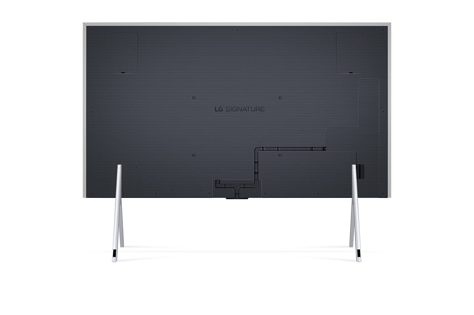 Rear view of LG OLED TV, OLED M4 SINGATURE on a stand