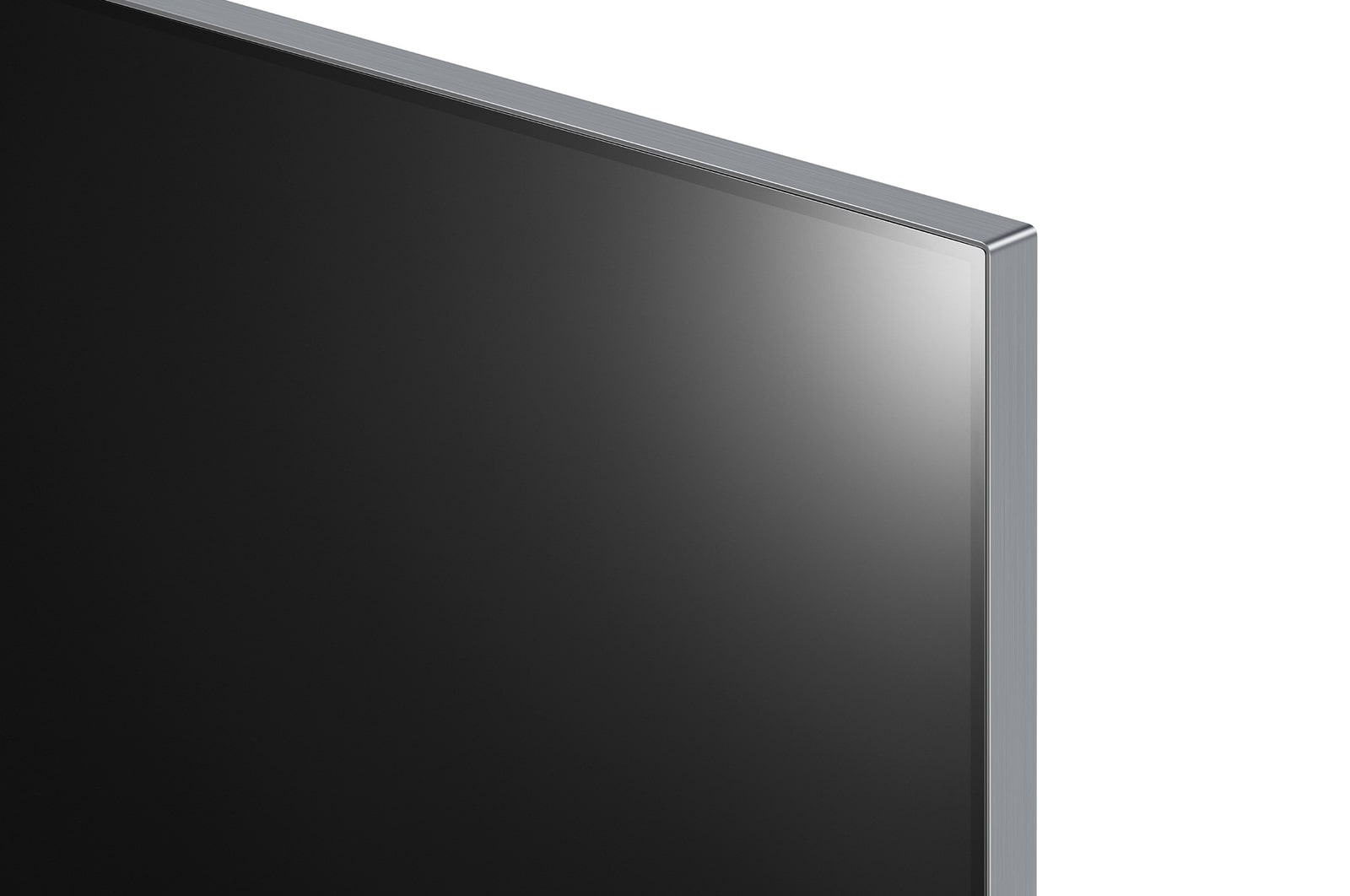 Close-up image of LG OLED TV, OLED M4 SINGATURE showing the ultra-slim top edge