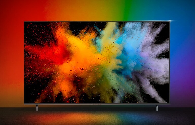QNED TV'de renk tozu patlaması.