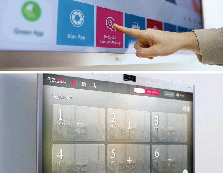 預先安裝視訊會議應用程式，LG One:Quick Remote Meeting