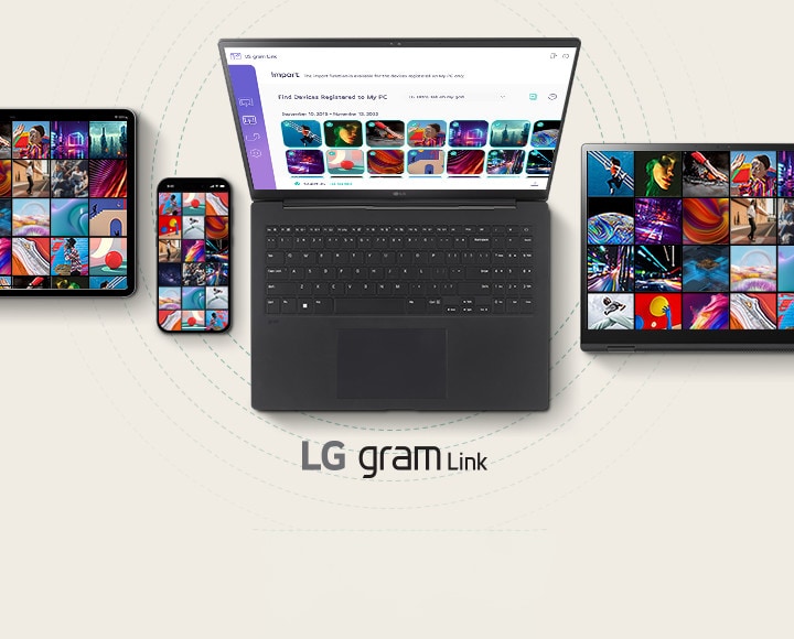 LG gram Pro 的專業效能。LG gram Link- 輕鬆連接所有裝置。