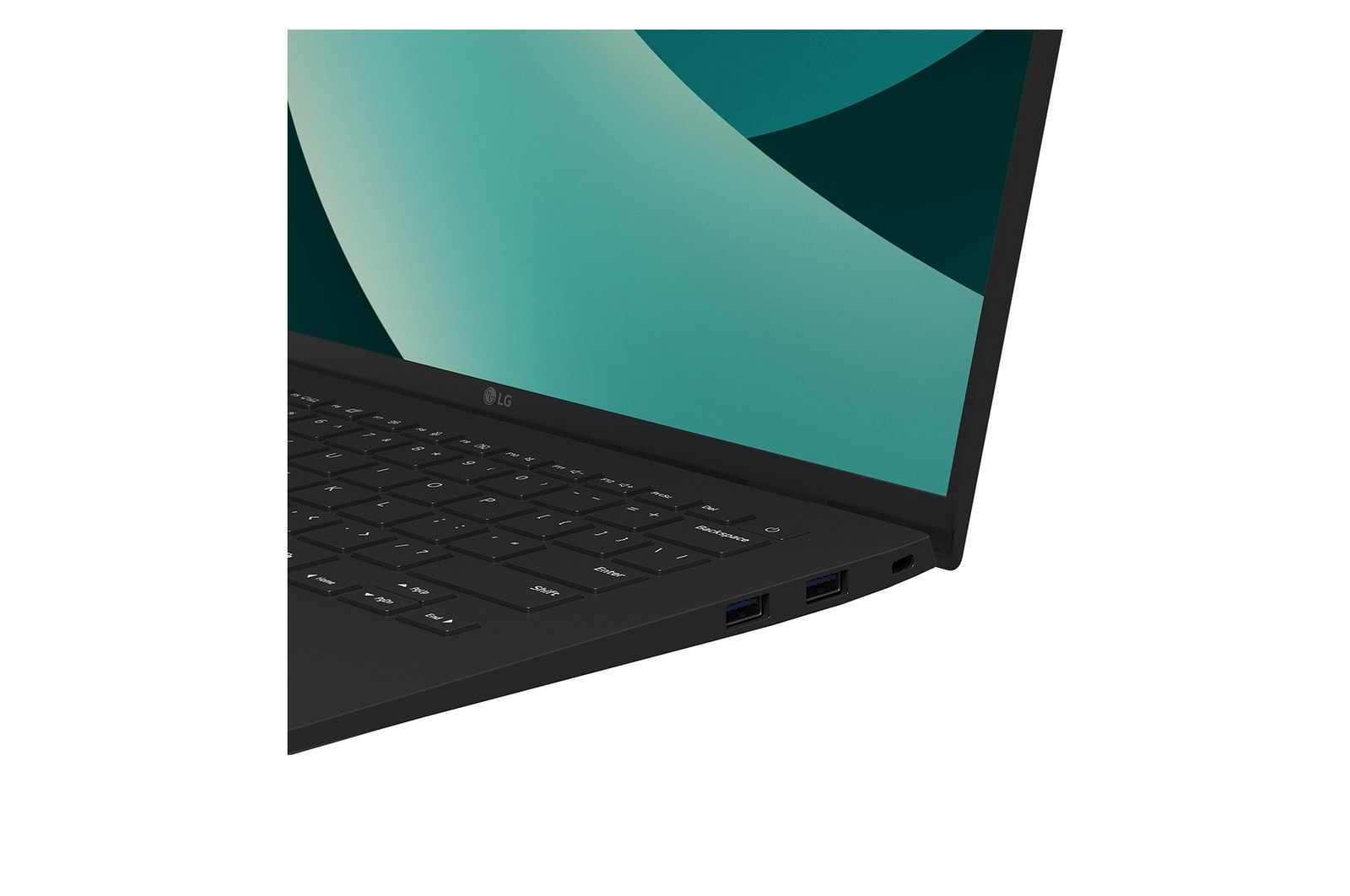 -30 度側面連接埠特寫圖,機蓋開啟