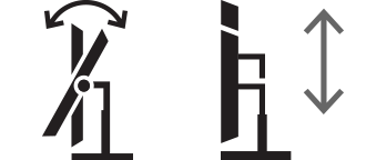 傾斜 / 高度可調式螢幕。