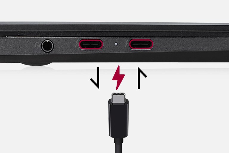 採用 USB-C 電源供應技術輸入輸出充電。