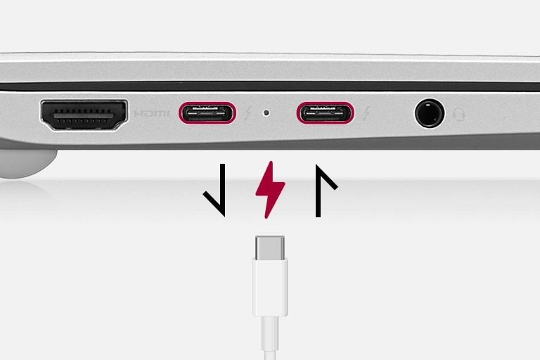 採用 USB-C 電源供應技術輸入輸出充電。