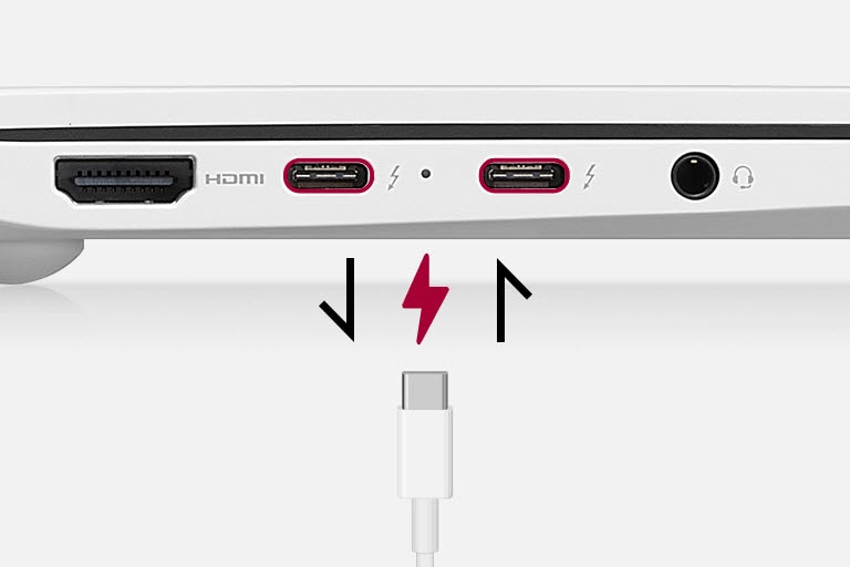 採用 USB-C 電源供應技術輸入輸出充電。