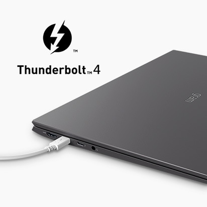 它顯示連接到 Thunderbolt™ 4 連接埠的連接線。