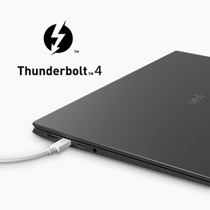 它顯示連接到 Thunderbolt™ 4 連接埠的連接線。