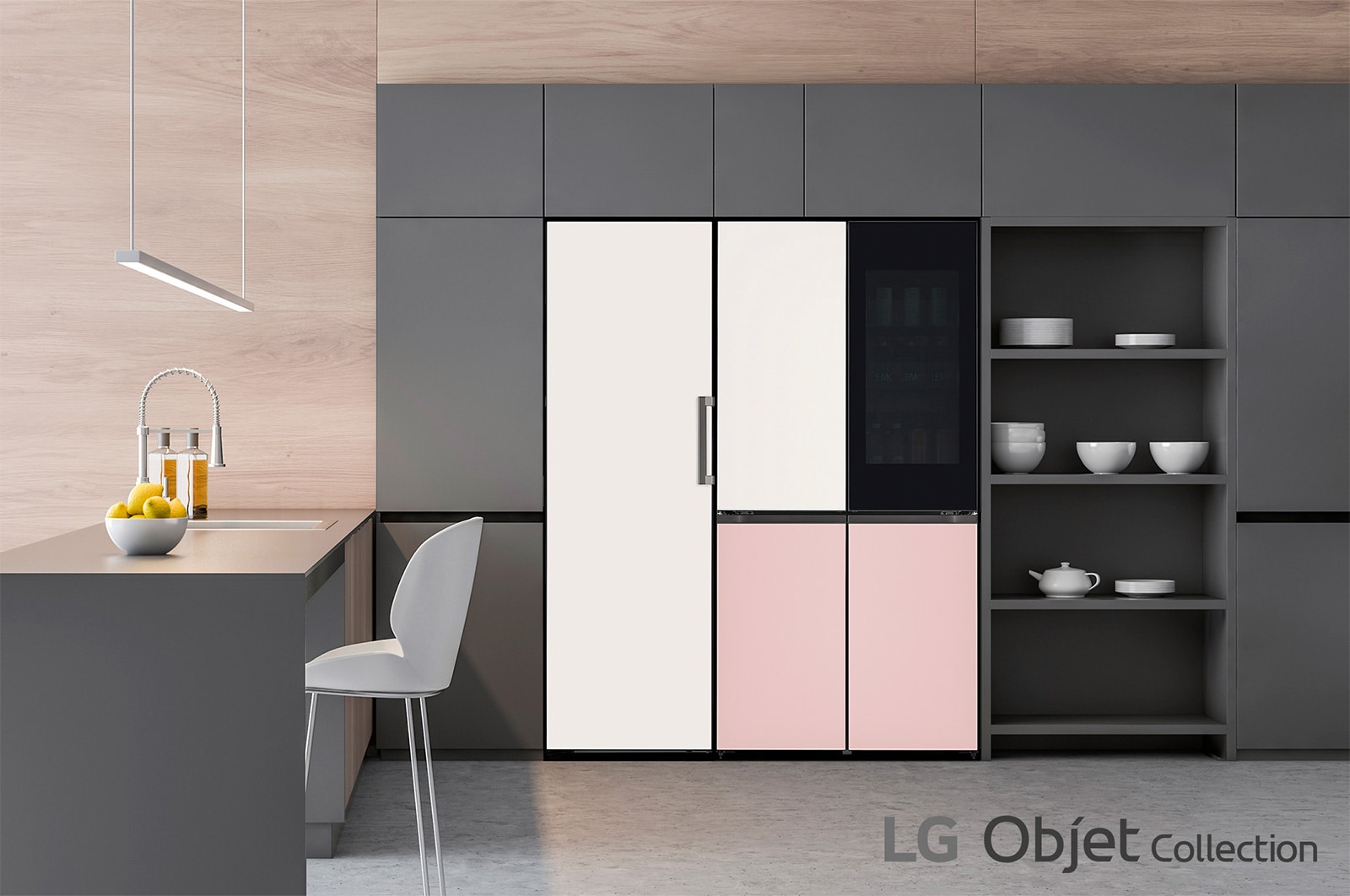 LG 324公升 Objet Collection<sup>®</sup> 智慧變頻單門冰箱|直立式冷凍櫃|可更換門片顏色, GC-FL40BE