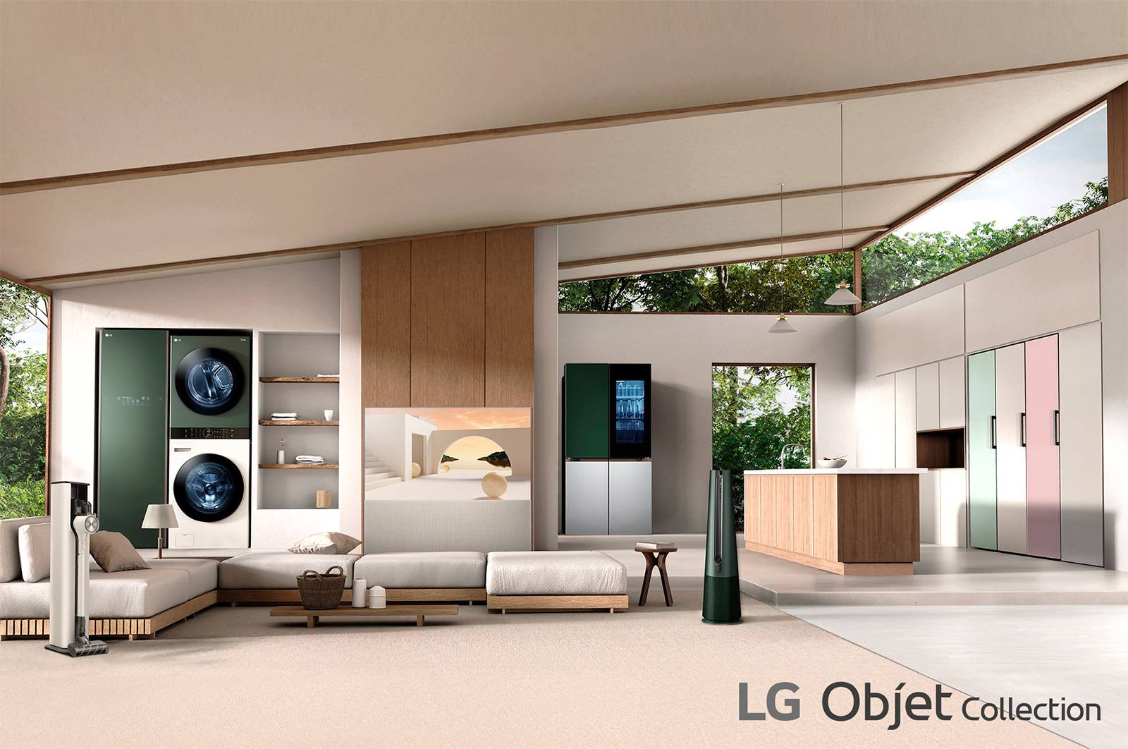 LG 324公升 Objet Collection<sup>®</sup> 智慧變頻單門冰箱|直立式冷凍櫃|可更換門片顏色, GC-FL40BE