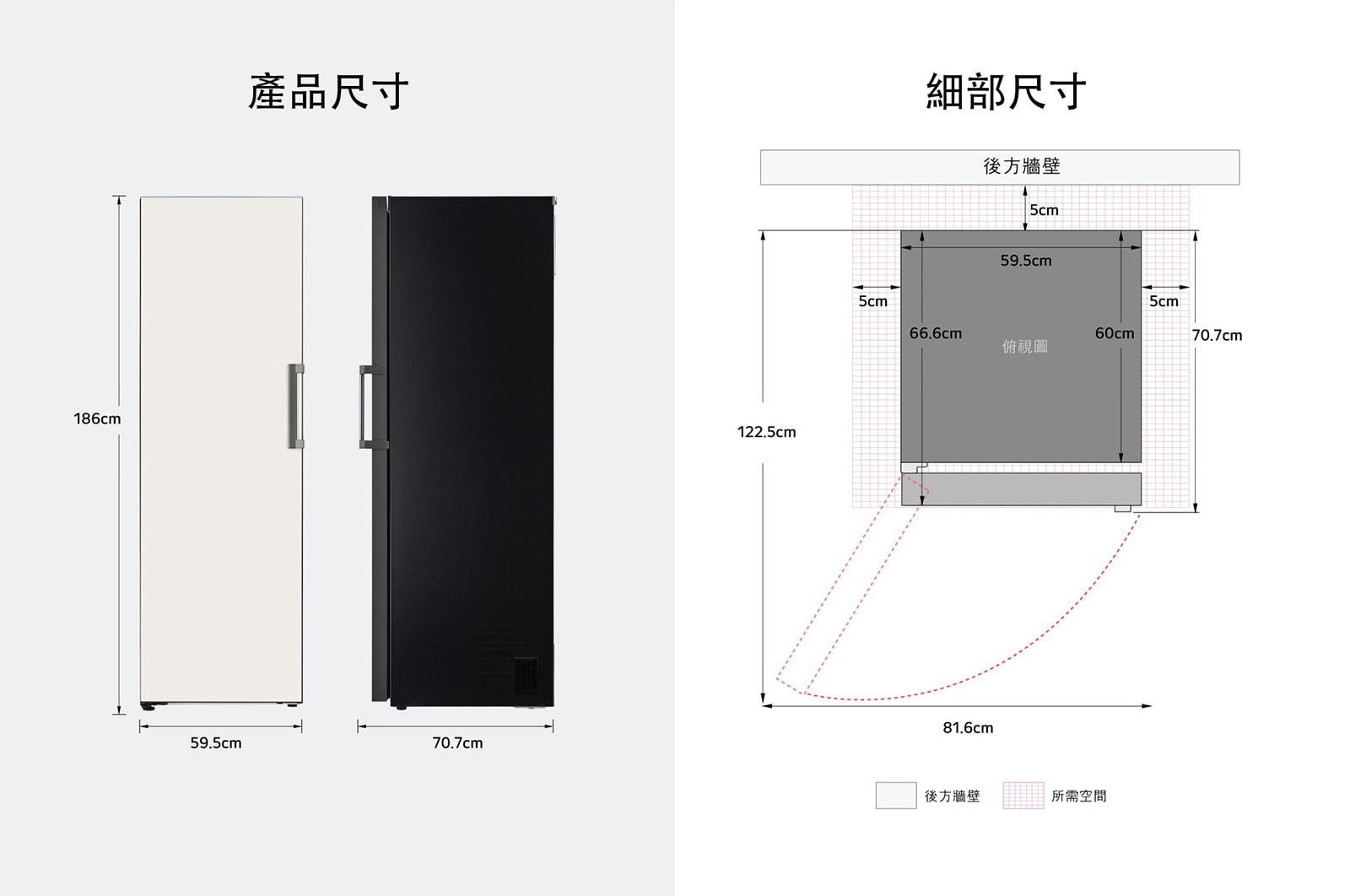 LG 324公升 Objet Collection<sup>®</sup> 智慧變頻單門冰箱|直立式冷凍櫃|可更換門片顏色, GC-FL40BE
