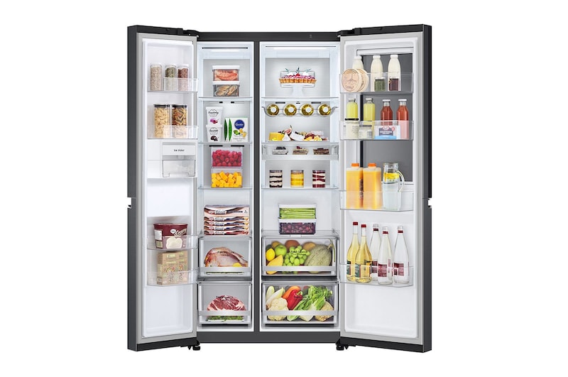 LG 653公升 InstaView™ 敲敲看門中門對開冰箱|夜墨黑, GL-QL62MB