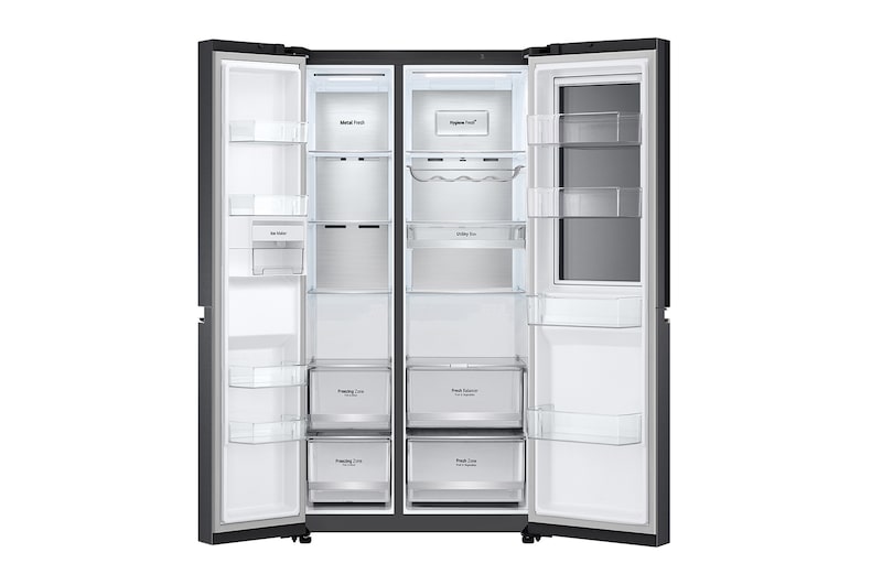 LG 653公升 InstaView™ 敲敲看門中門對開冰箱|夜墨黑, GL-QL62MB