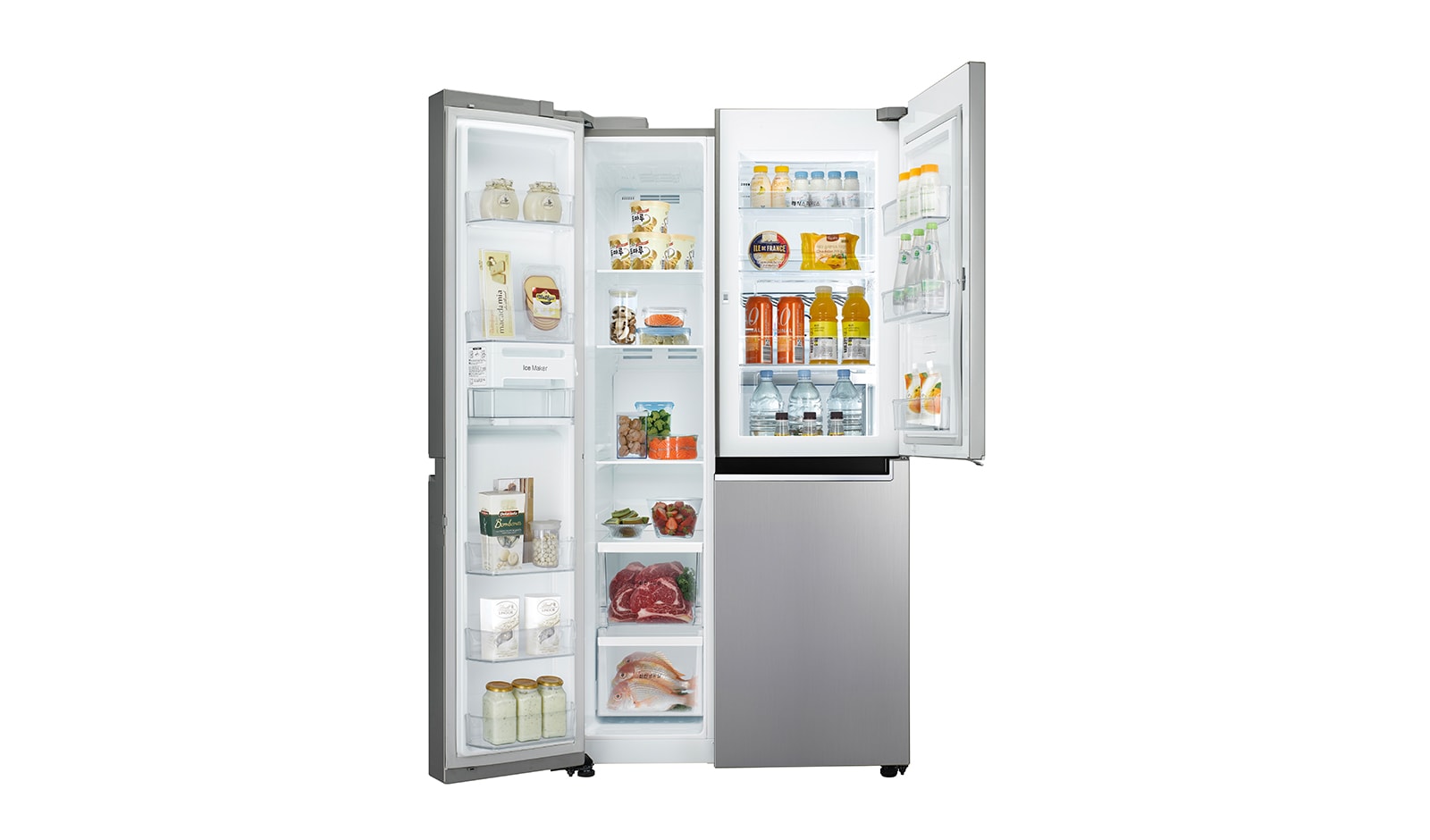 LG WiFi門中門對開冰箱 星辰銀 / 830公升, GR-DL80SV