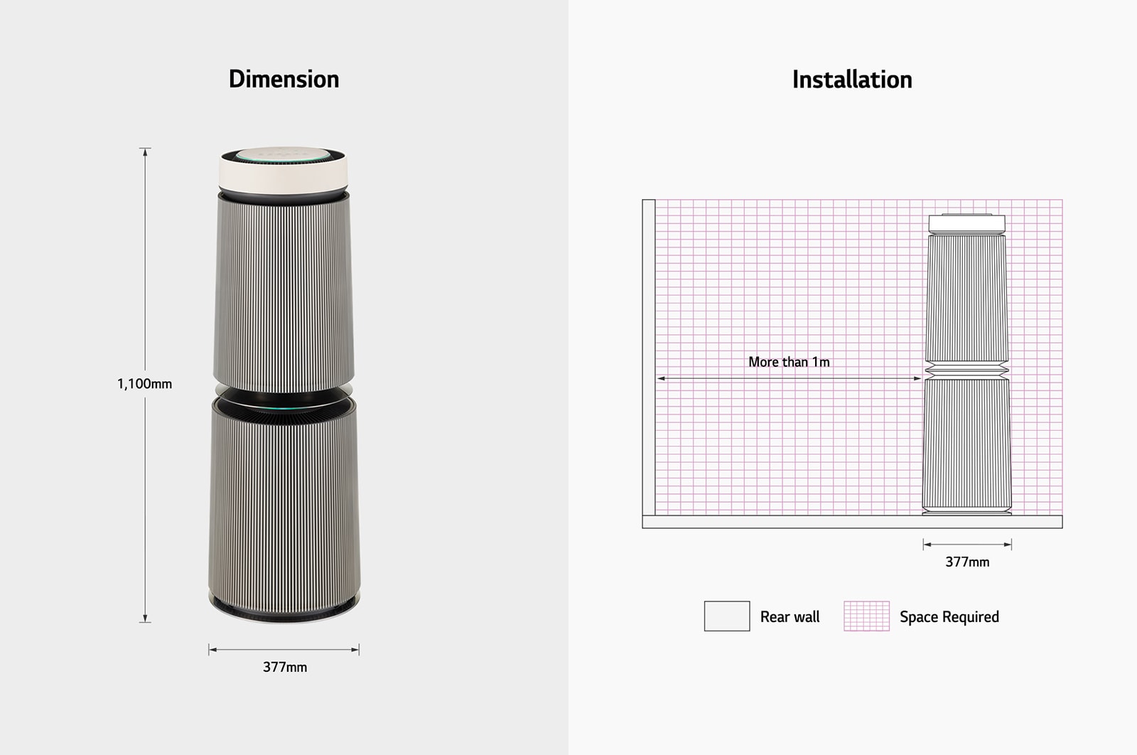 LG PuriCare™ 360°空氣清淨機 - 寵物功能增加版二代/建議適用30坪(雙層), AS101DBY0