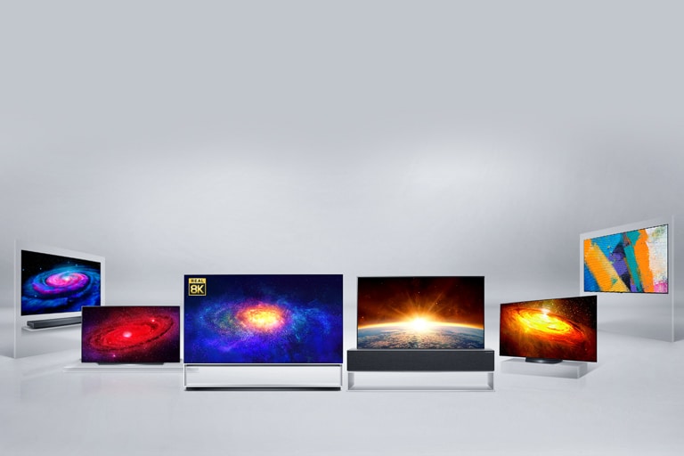 LG OLED 的ZX、WX、GX、CX、BX系列型號排列在空白處