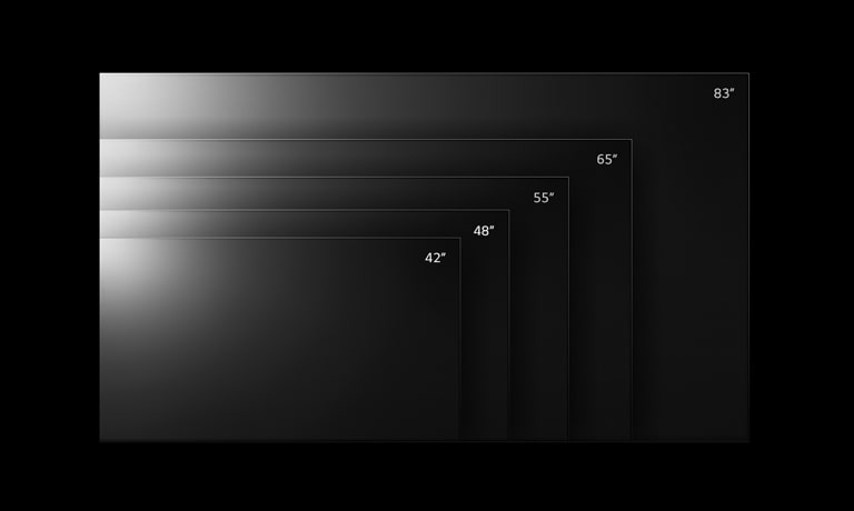 LG OLED C2 電視系列提供 42 吋到 83 吋等尺寸可供選擇。