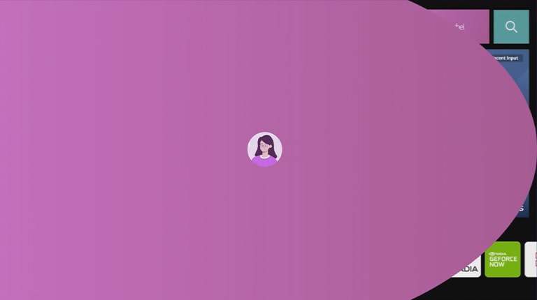 LG UHD 電視的影片在一個帳戶下顯示三種不同的個人設定。