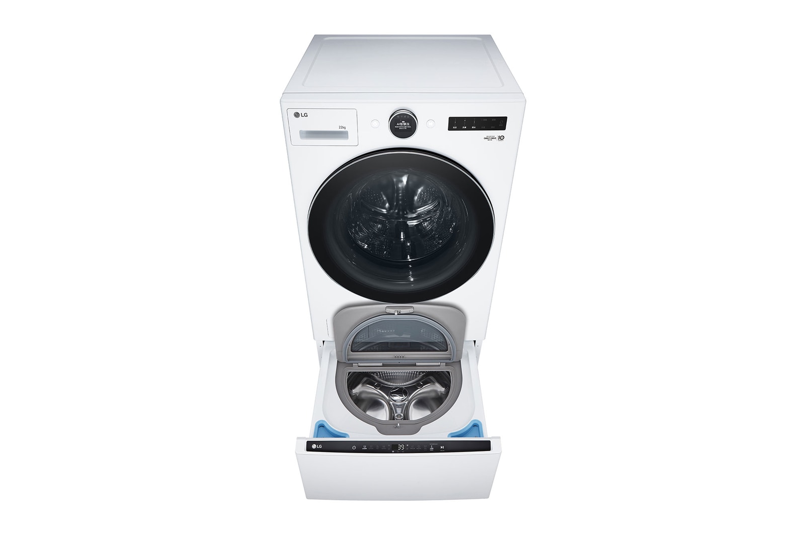 LG 洗22+2.5公斤 TWINWash 雙能洗|冰瓷白|蒸洗脫, TW22FWPT.S250HW