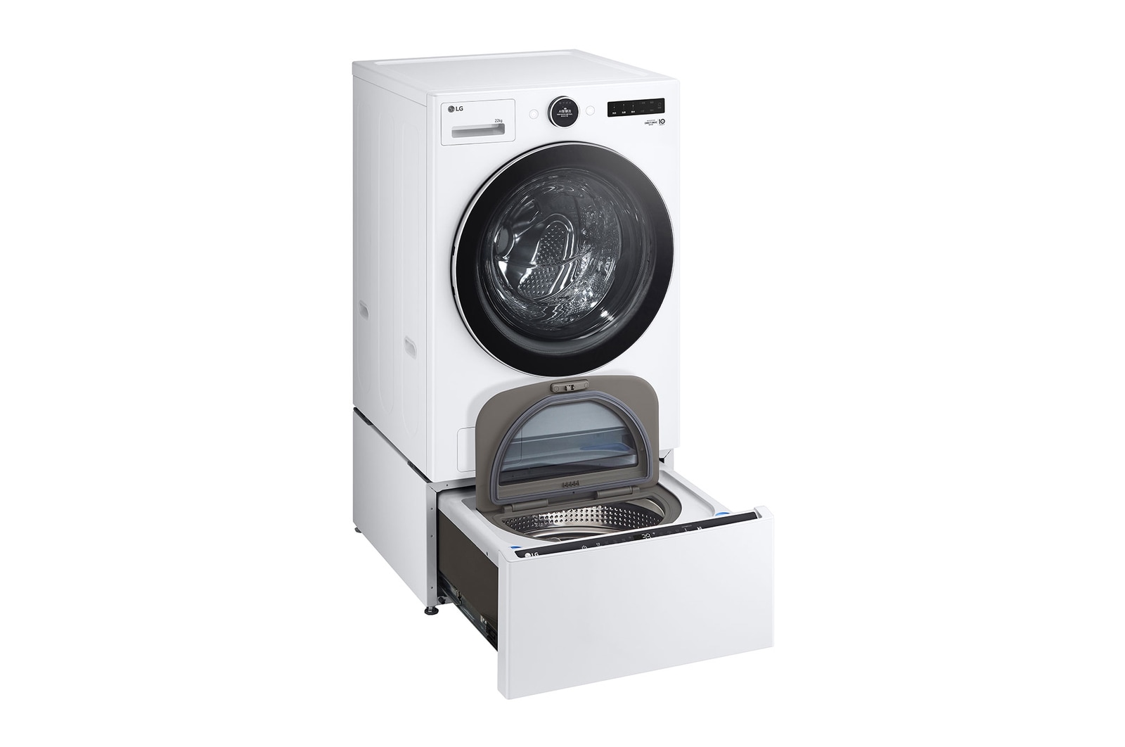 LG 洗22+2.5公斤 TWINWash 雙能洗|冰瓷白|蒸洗脫, TW22FWPT.S250HW