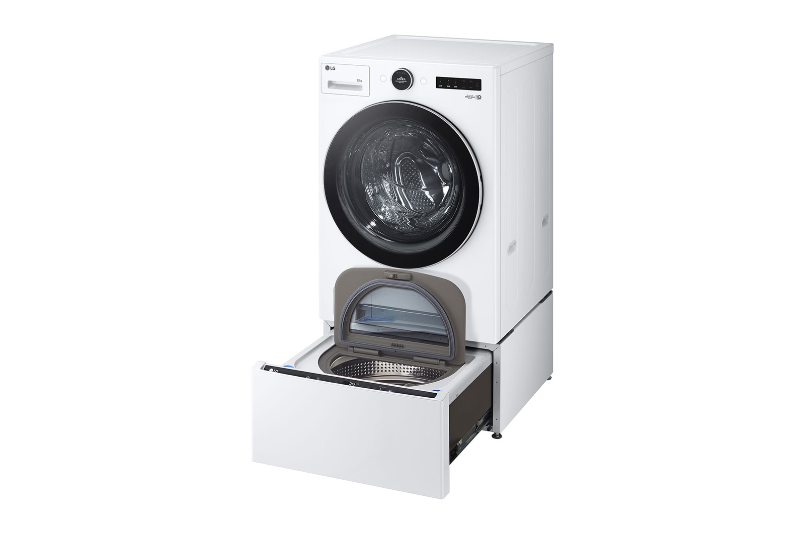 LG 洗22+2.5公斤 TWINWash 雙能洗|冰瓷白|蒸洗脫, TW22FWPT.S250HW