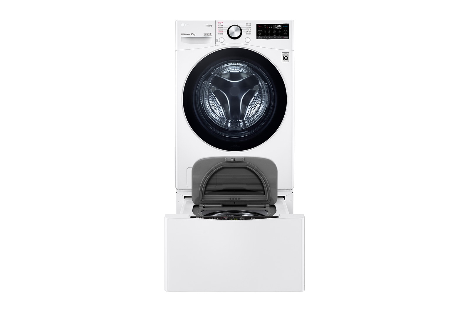 LG TWINWash™ 雙能洗 (蒸洗脫)｜15公斤+2公斤洗衣容量 (冰瓷白), TW15WPT.200AHW