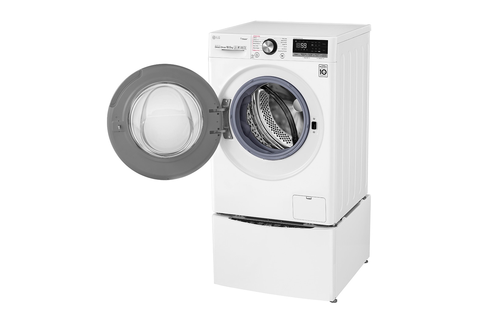 LG TWINWash™ 雙能洗 (蒸洗脫)｜10.5公斤+2公斤洗衣容量 (冰瓷白), TW105WPT.200HW