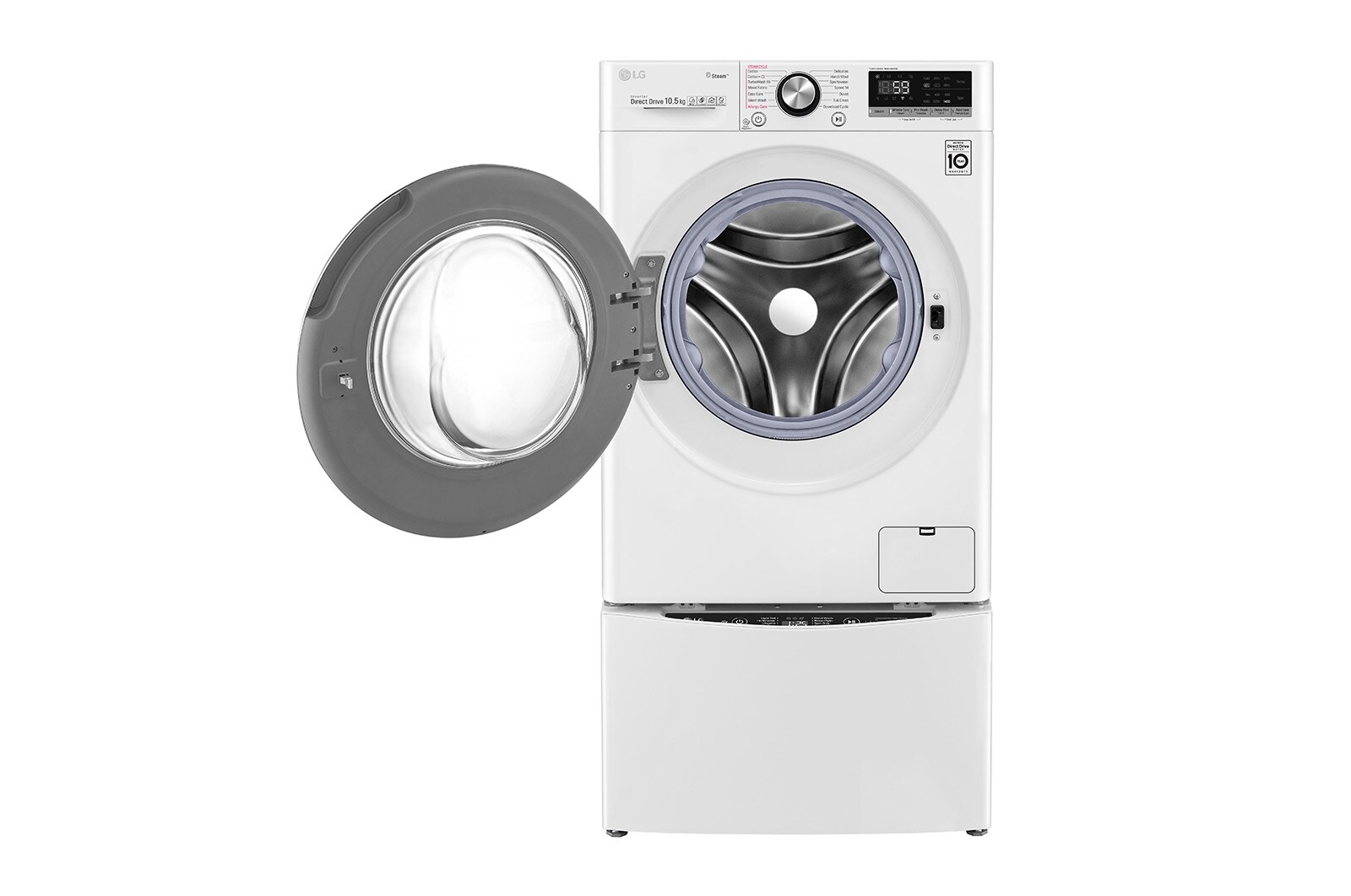 LG TWINWash™ 雙能洗 (蒸洗脫)｜10.5公斤+2公斤洗衣容量 (冰瓷白), TW105WPT.200HW