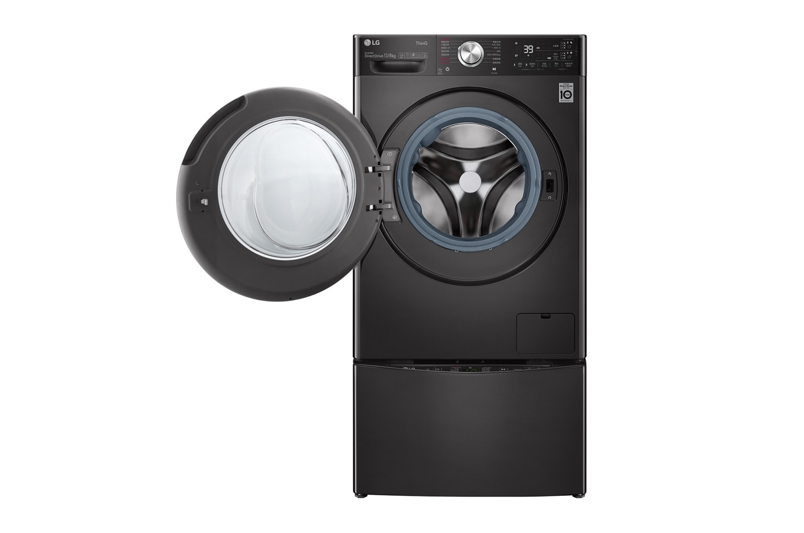 LG TWINWash™ 雙能洗 (蒸洗脫烘)｜13公斤+2公斤洗衣容量 (尊爵黑), TW13APT