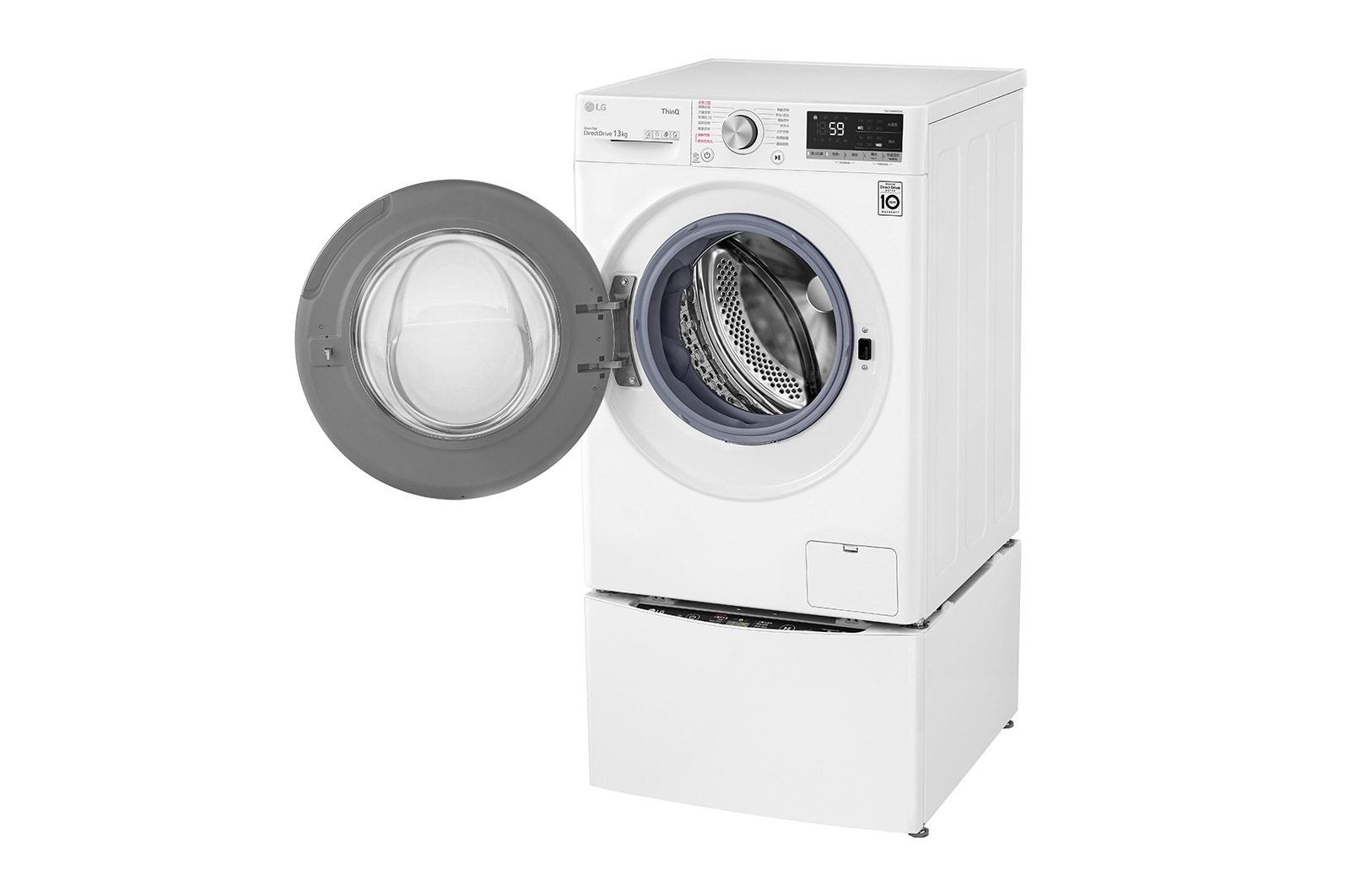 LG TWINWash™ 雙能洗 (蒸洗脫)｜13公斤+2公斤洗衣容量 (冰瓷白), TW13CPT