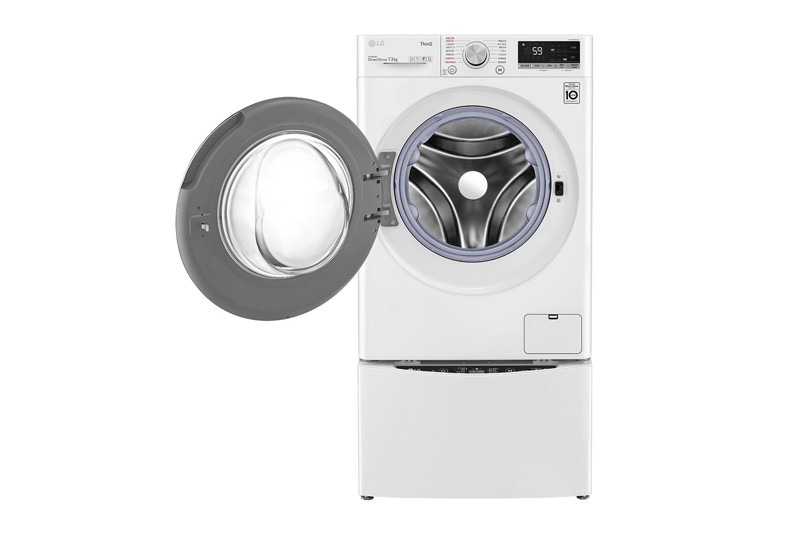 LG TWINWash™ 雙能洗 (蒸洗脫)｜13公斤+2公斤洗衣容量 (冰瓷白), TW13CPT