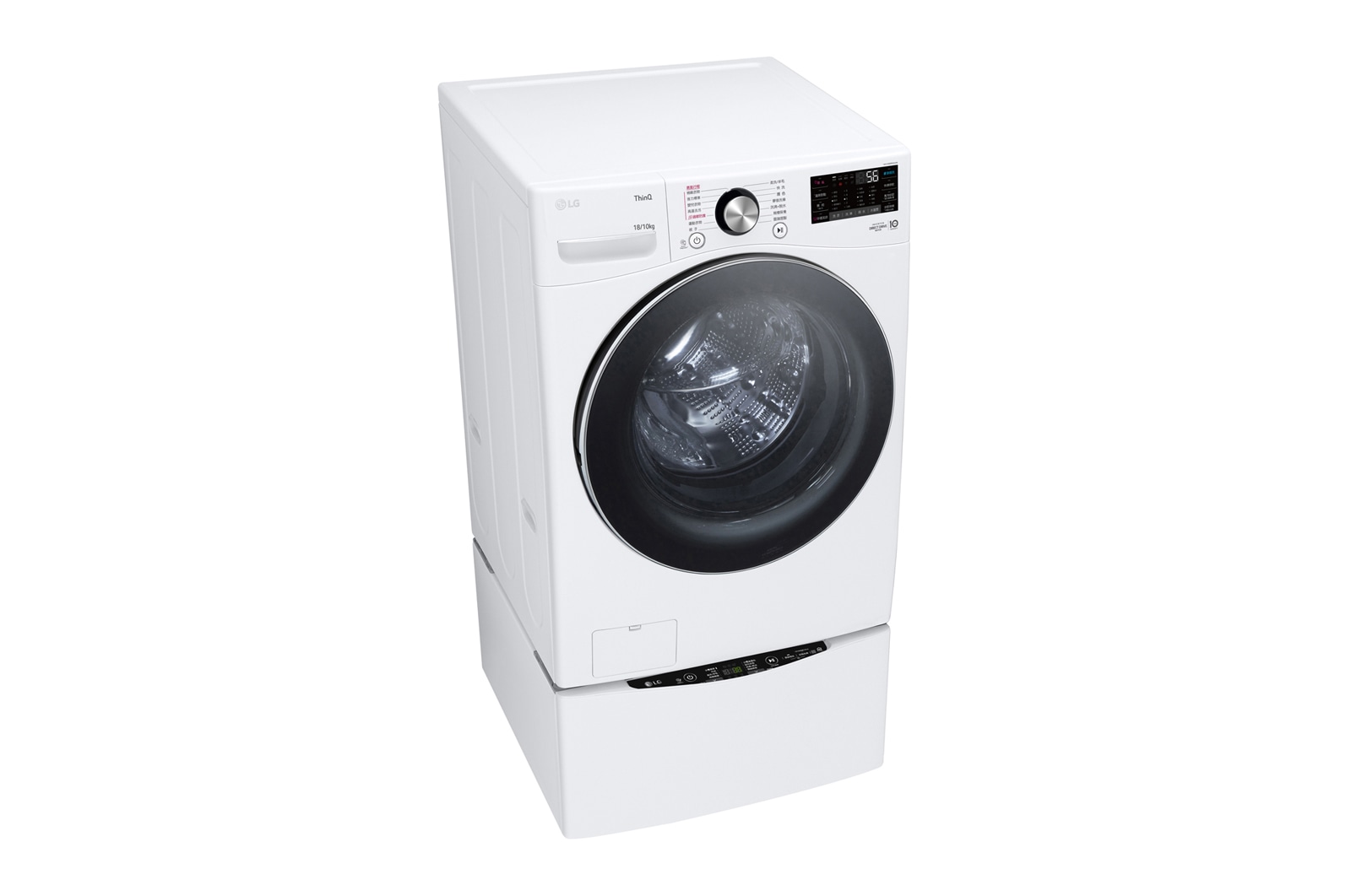 LG  TWINWash™ 雙能洗 (蒸洗脫烘)｜18公斤+2.5公斤洗衣容量 (冰瓷白), TW18DWPT