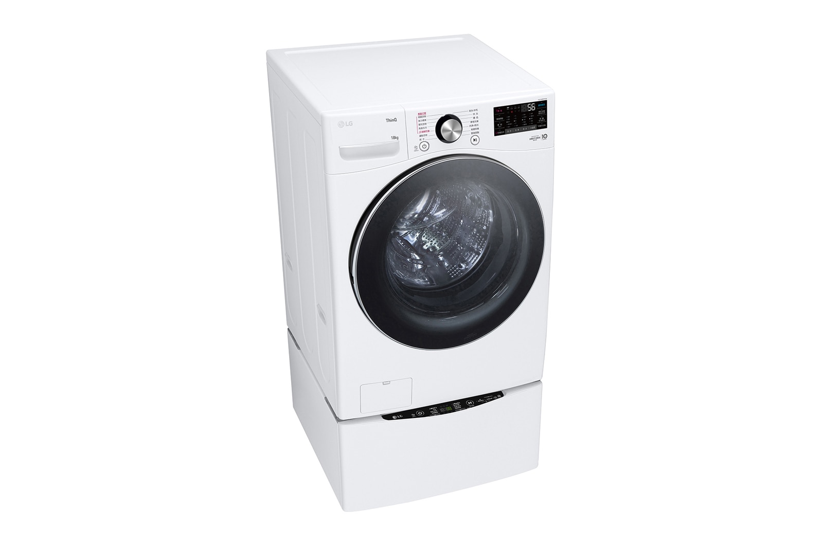 LG TWINWash™ 雙能洗 (蒸洗脫)｜18公斤+2.5公斤洗衣容量 (冰瓷白), TW18VWPT