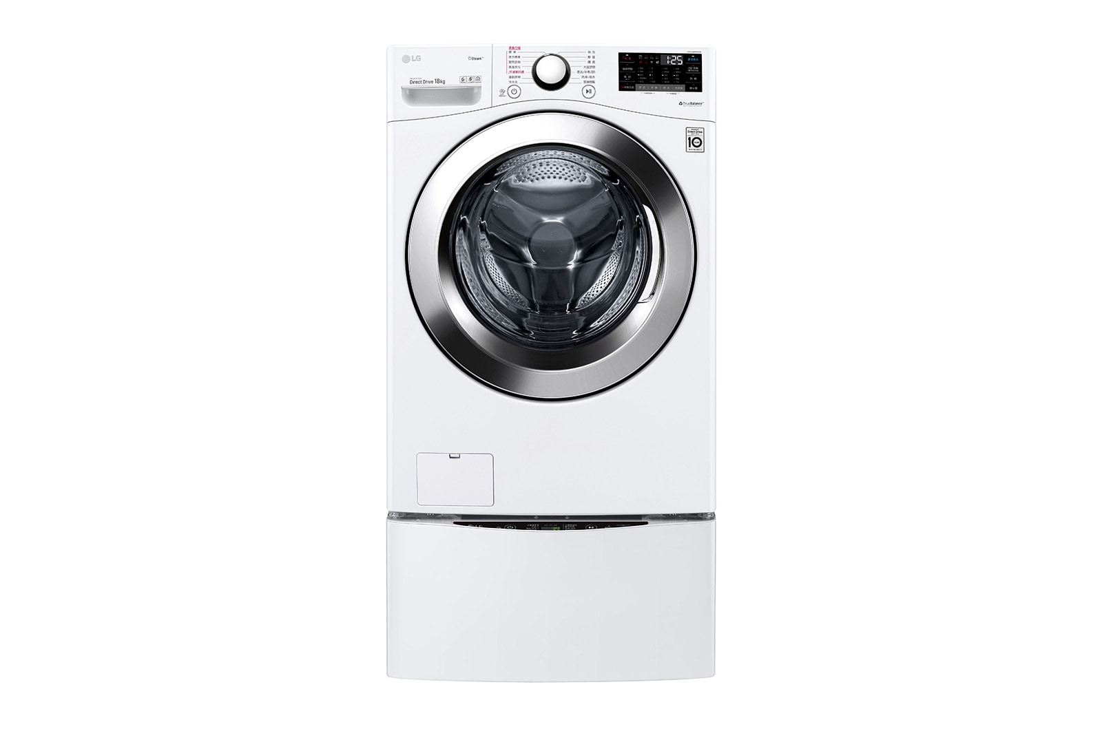 LG TWINWash™ 雙能洗 (蒸洗脫)|18公斤+2.5公斤洗衣容量, TW18WPT.250HW