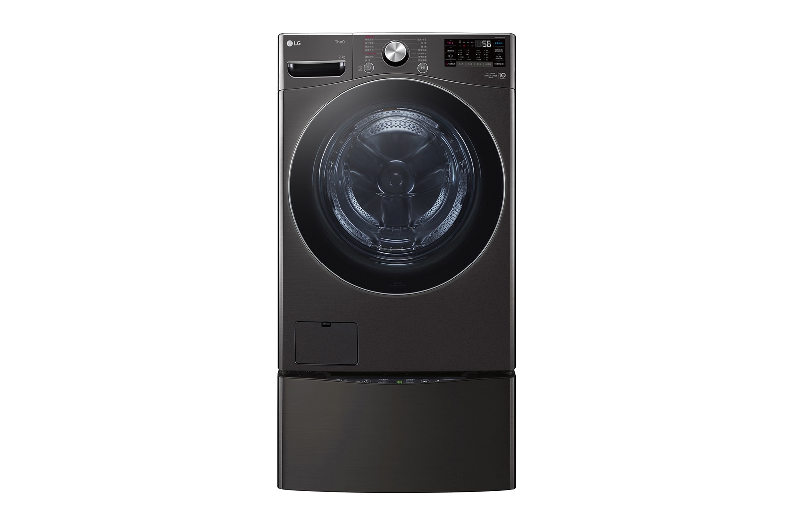 LG TWINWash™ 雙能洗 (蒸洗脫)｜21公斤+2.5公斤洗衣容量 (尊爵黑), TW21BPT