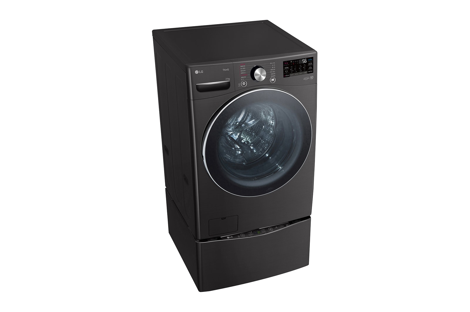 LG TWINWash™ 雙能洗 (蒸洗脫)｜21公斤+2.5公斤洗衣容量 (尊爵黑), TW21BPT