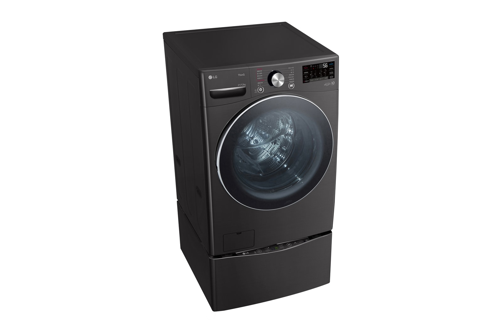 LG TWINWash™ 雙能洗 (蒸洗脫烘)｜21公斤+2.5公斤洗衣容量 (尊爵黑), TW21DPT