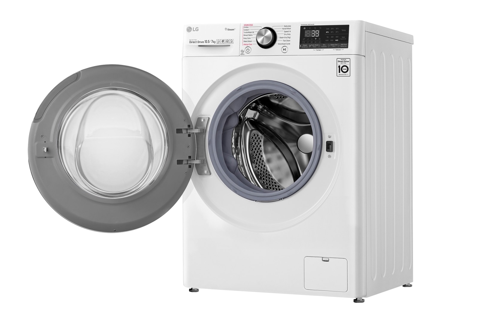 LG 蒸氣滾筒洗衣機 / 冰磁白 / 蒸洗脫10.5公斤 烘7公斤, WD-S105VDW