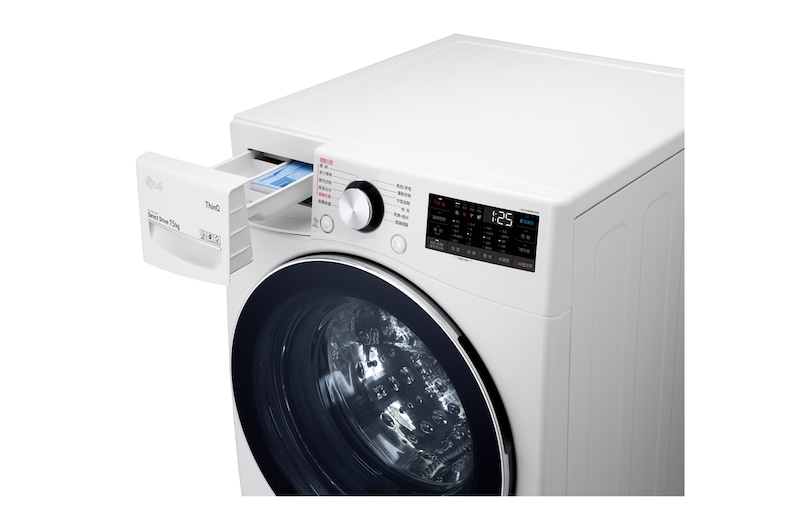 LG 洗乾衣機堆疊|蒸洗脫15公斤+熱泵除濕乾衣10公斤|冰瓷白, FD15WPT.WR100VW