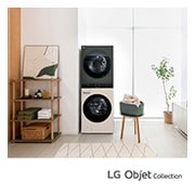 LG WashTower™ AI智控洗乾衣機 Objet Collection<sup>®</sup>｜ 洗衣19公斤+乾衣16公斤, WD-S1916JGB