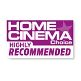 logo with Home Cinema choice - highly recommended text on it in white and purple