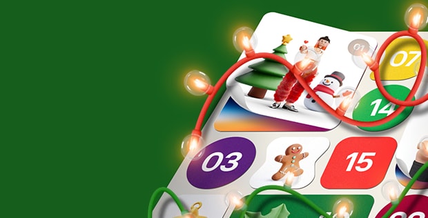 LG Advent Calendar 2024, on a green background