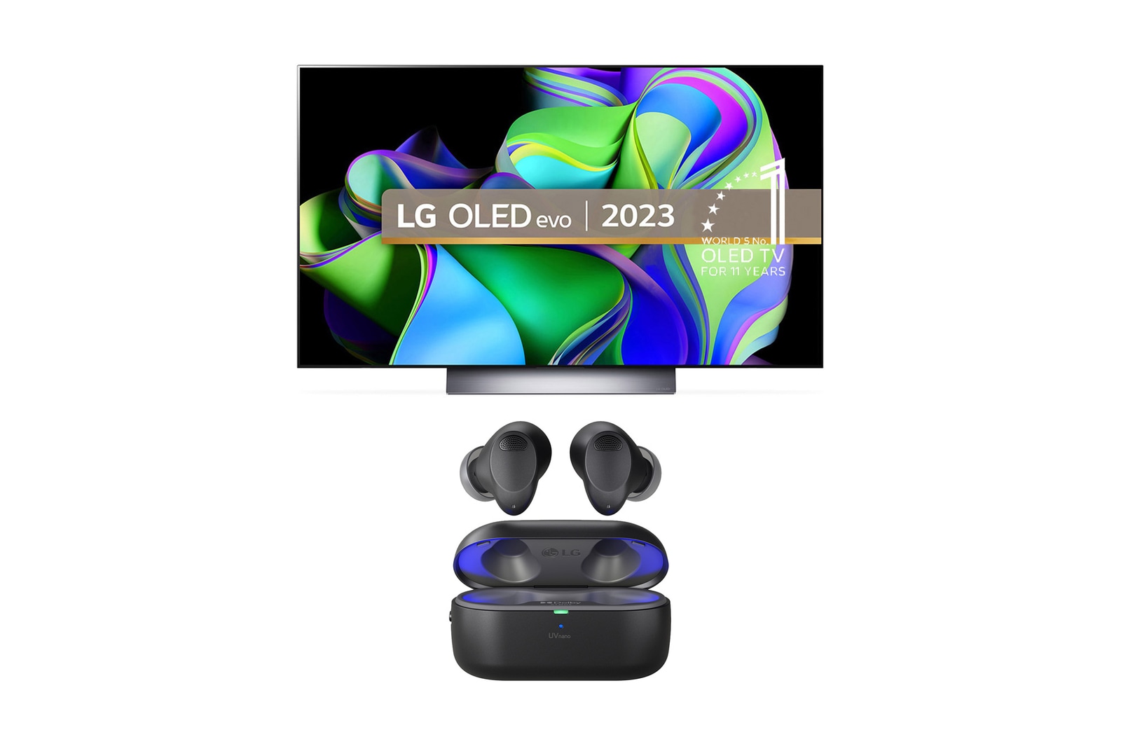 LG OLED evo C3 48" TV & T90S Earbuds, OLED48C34LA.T90S