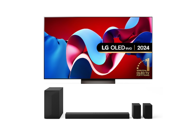 LG 65 inch LG OLED evo AI C4 Smart TV & US60T Soundbar, OLED65C44LA.US60T
