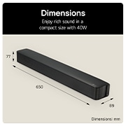 LG Soundbar for TV with 2.0 Channel SQM1, SQM1