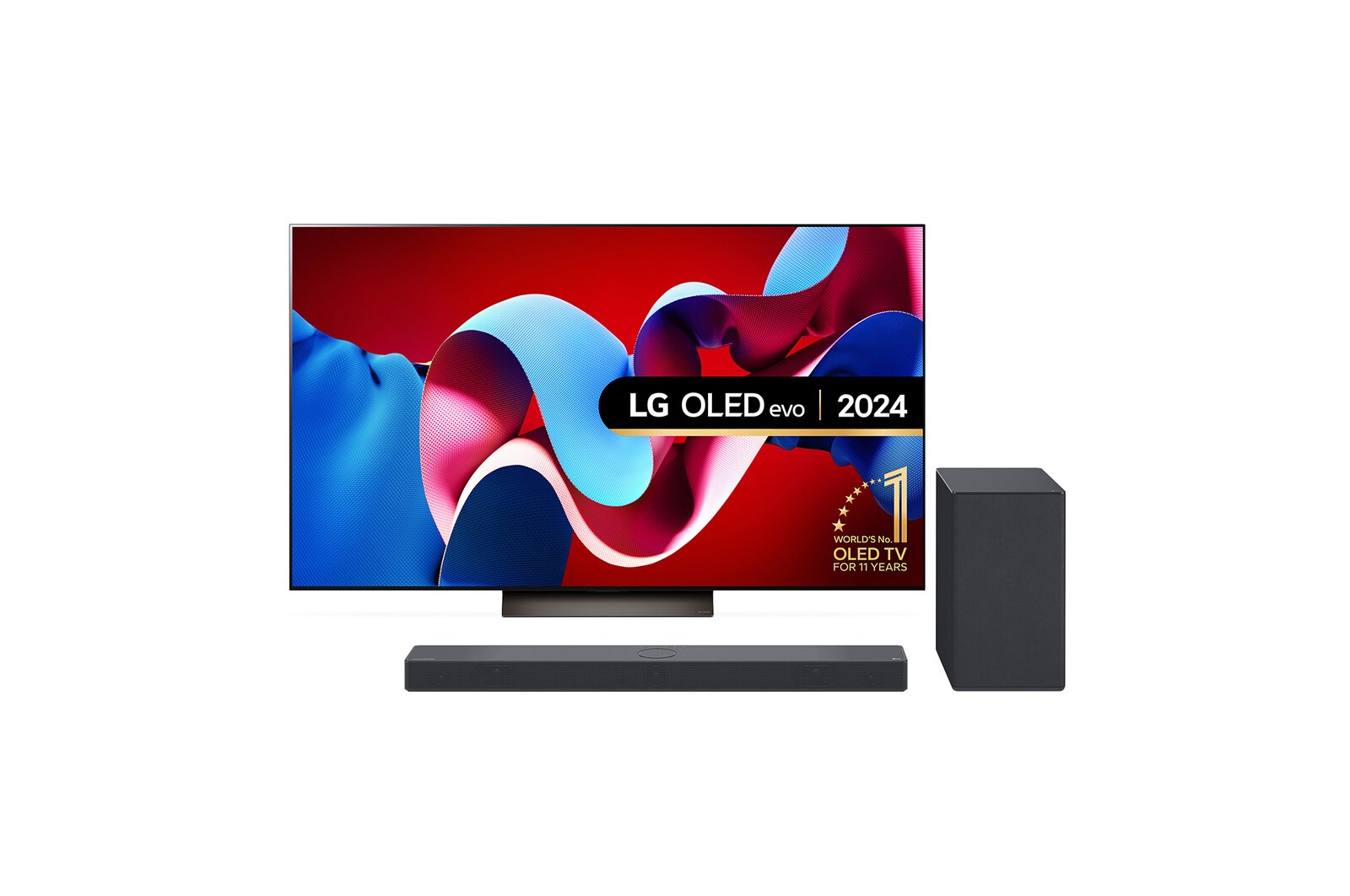 77 inch LG OLED evo AI C4 Smart TV & 3.1.3 channel USC9S LG Soundbar ...